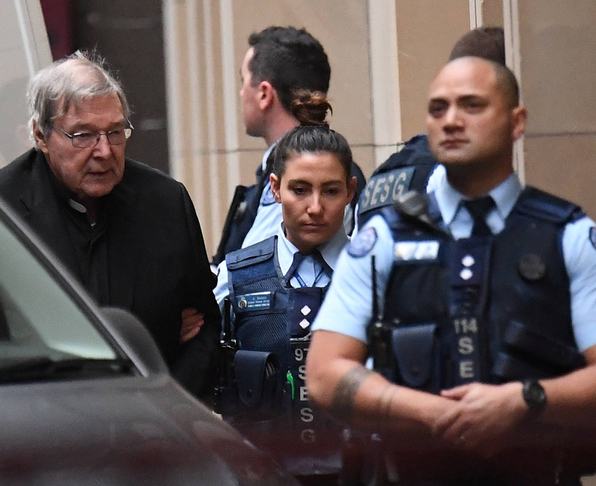 Cardinal George Pell arrives at the Supreme Court of Victoria in Melbourne