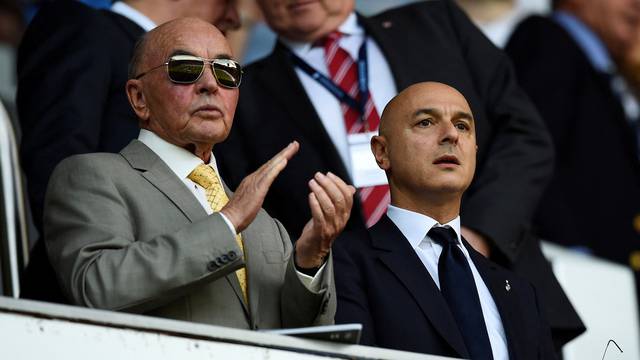 FILE PHOTO: Tottenham Hotspur owner Joe Lewis (L) and chairman Daniel Levy in the stands
