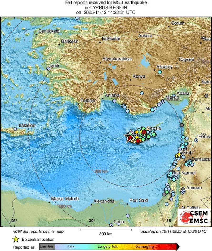 Dva snažna potresa pogodila Cipar: 'Sve se treslo, jezivo!'