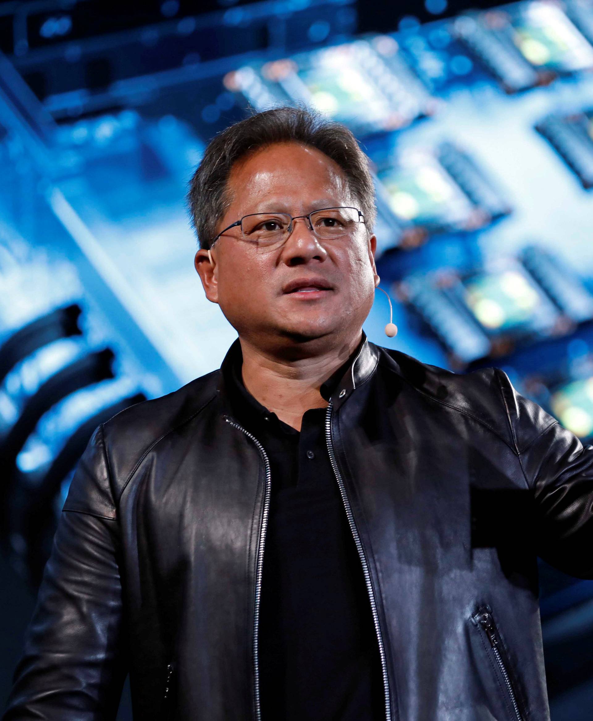 Nvidia co-founder and CEO Jensen Huang attends an event during the annual Computex computer exhibition in Taipei