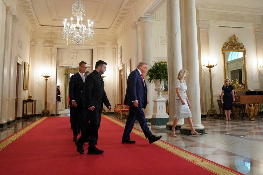 U.S. President Trump meets with Ukrainian President Zelenskiy and European leaders, in Washington, D.C.