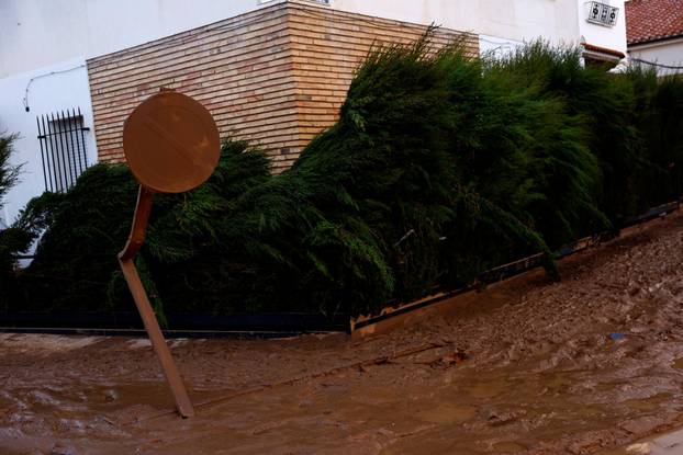Aftermath of floods in Utiel