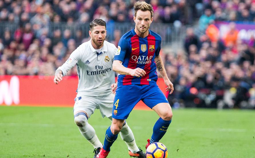 Match of La Liga between  Futbol Club Barcelona and Real Madrid  at Camp Nou Stadium
