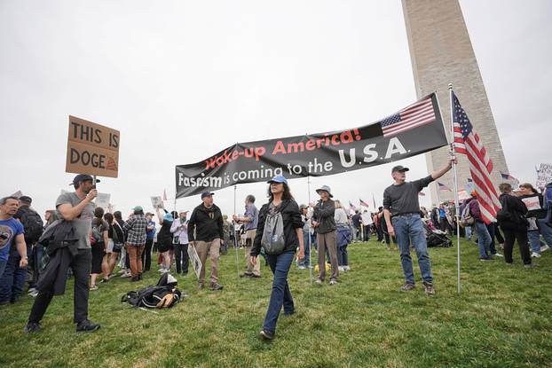 Anti-Trump 'Hands Off!' protest, in Washington