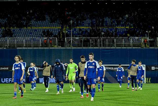 Zagreb: Tuga igrača GNK Dinamo nakon izgubljene utakmice protiv FC Viktoria Plzen