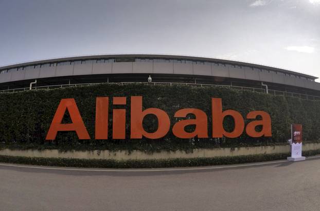 A logo of Alibaba Group is pictured at its headquarters in Hangzhou