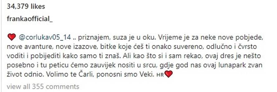 'Rekao je što ja imam to pisati': Frankina objava naljutila Čarlija