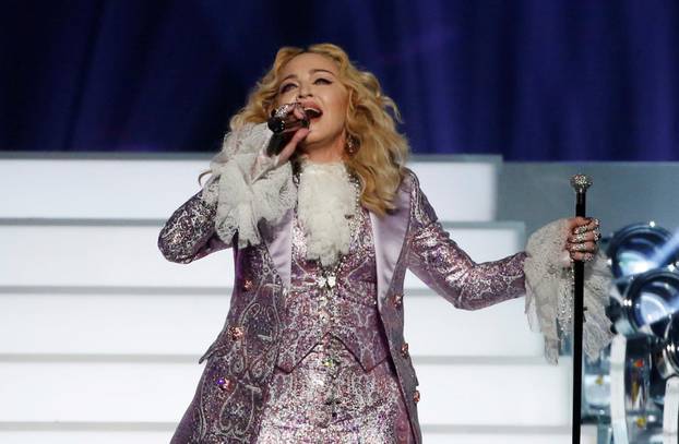 FILE PHOTO: Madonna performs "Nothing Compares 2 U" during her tribute to Prince at the 2016 Billboard Awards in Las Vegas