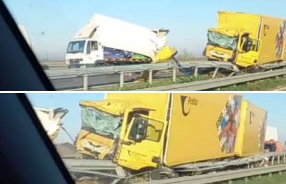 VIDEO Nesreća kod Osijeka: Dva smrskana kamiona na obilaznici