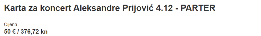 Karata za koncerte Prijović više nema službeno, ali ih neki preprodaju: Pogledajte cijene