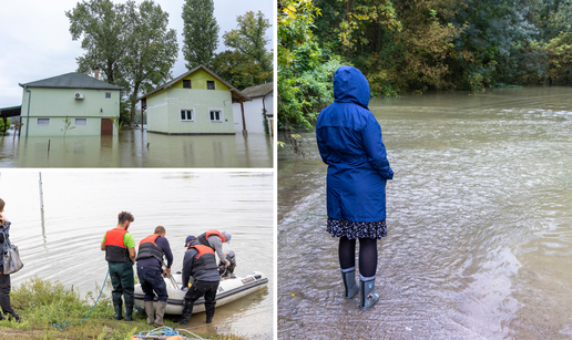 FOTO Vrhunac vodenog vala je stigao u Batinu: Ljudi se voze u čamcima, kuće su poplavljene