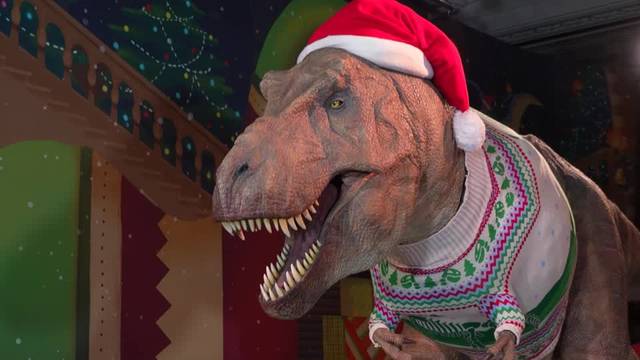 Santa 'Claws': London's T-Rex gets festive makeover for Christmas