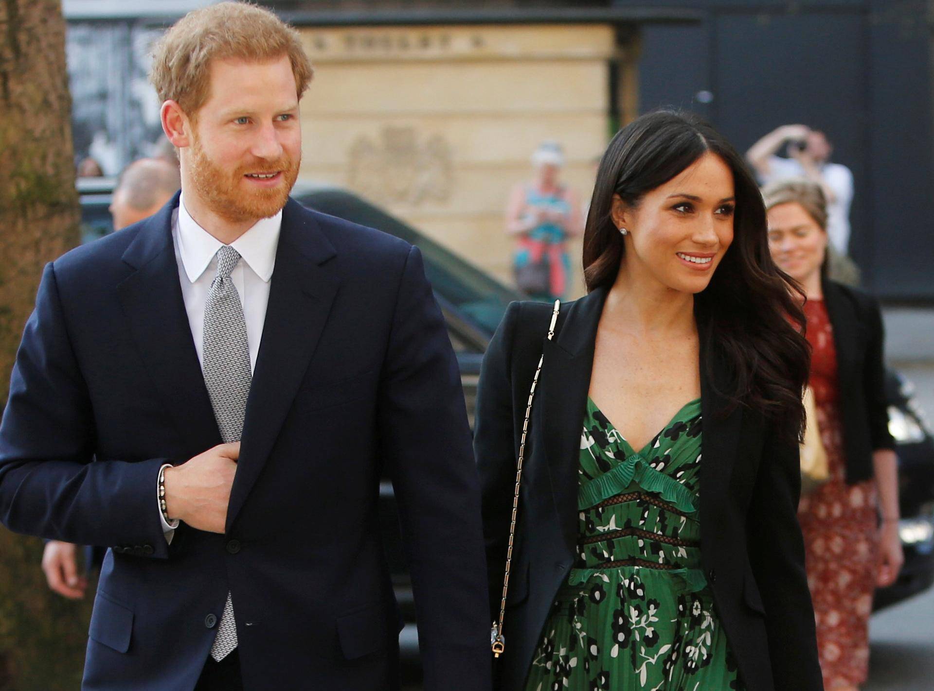 Britain's Prince Harry and Meghan Markle arrive to attend a reception celebrating the forthcoming Invictus Games Sydney 2018, hosted by Malcolm Turnbull, Prime Minister of Australia, and his wife Lucy Turnbull, at Australia House in London