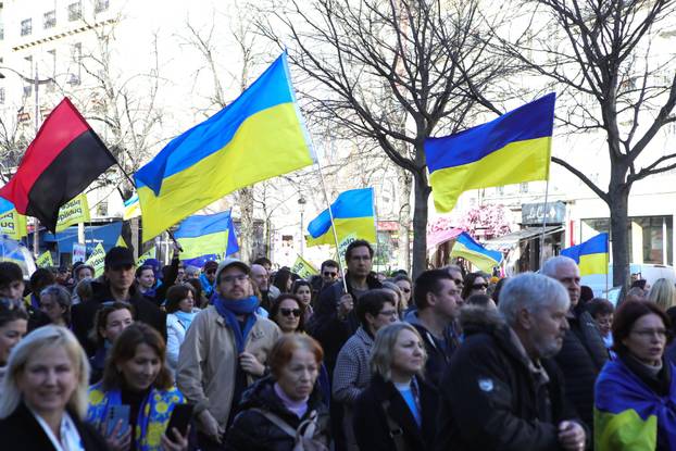 Paris, France on 23 february 2025, Protest against war in Ukraine. Crédit François Loock/Alamy Live News