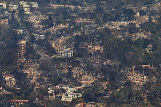 Palisades Fire burning in the Los Angeles area