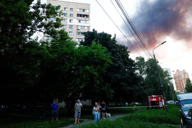 Aftermath of a Russian drone and missile attack in Kyiv