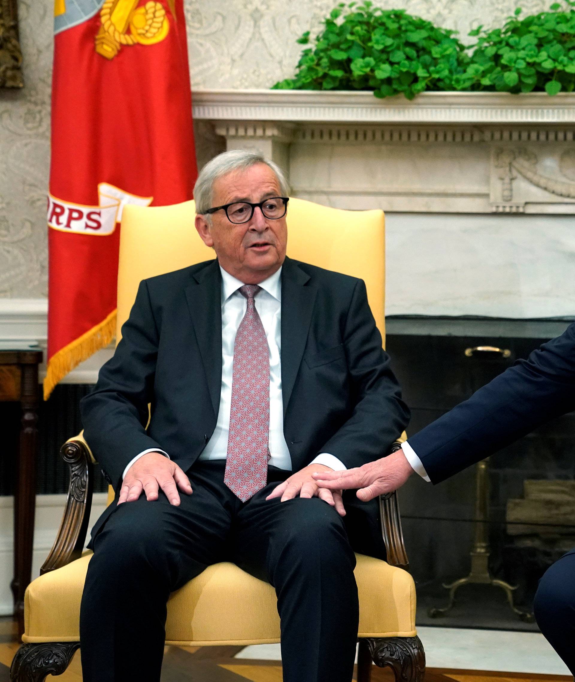 Trump meets with European Commission President Juncker at the White House in Washington