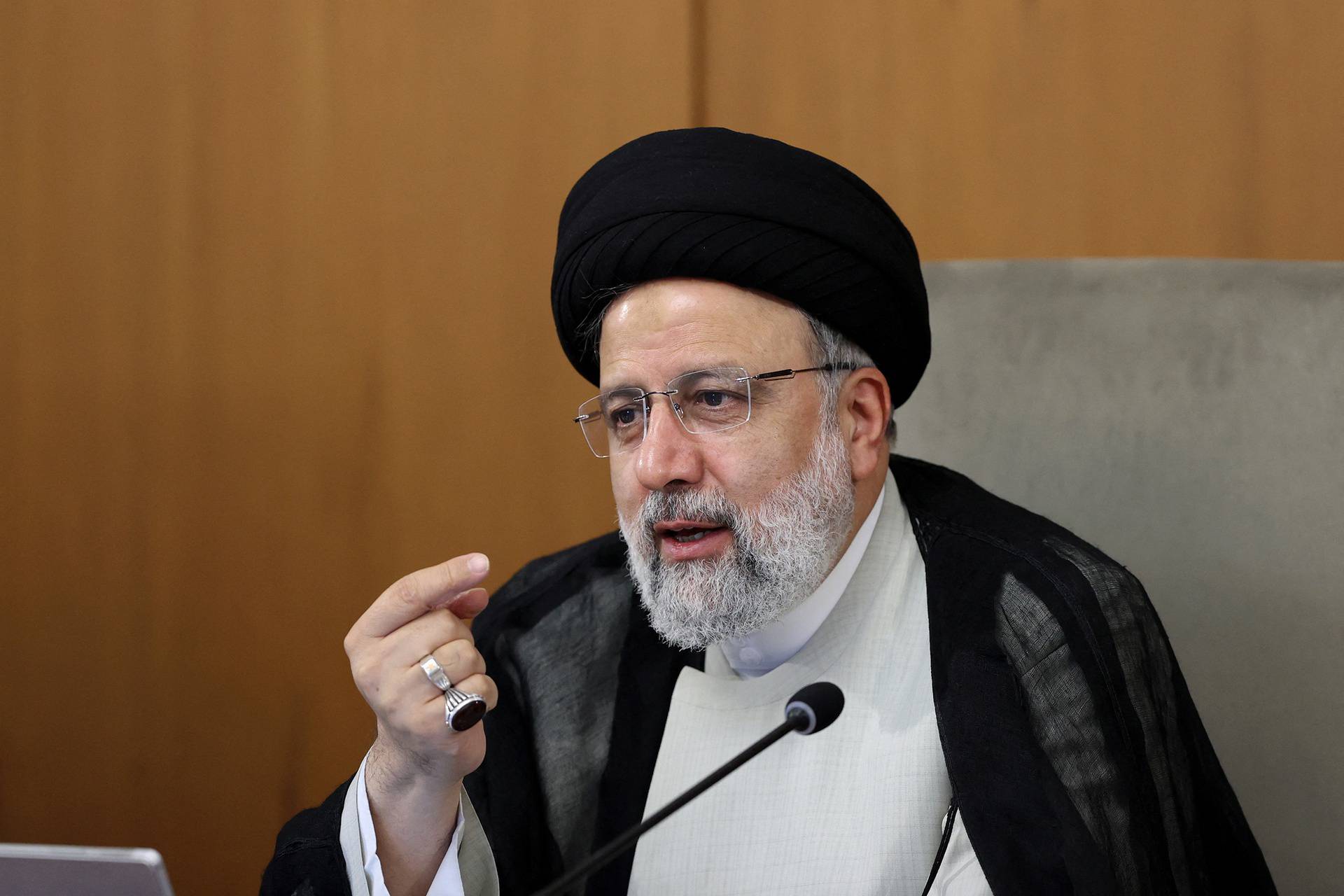 Iranian President Ebrahim Raisi speaks during a meeting with the cabinet in Tehran