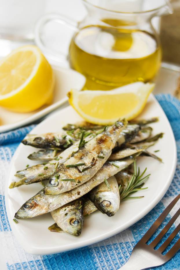 Grilled sardine fish