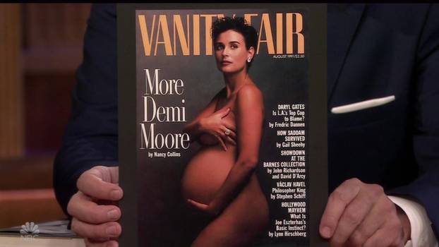 Demi Moore opens up about her naked and pregnant Vanity Fair cover as she appears on The Tonight show to promote her new memoir