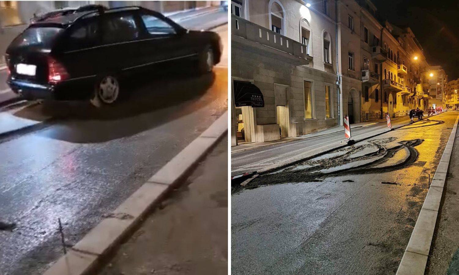 'Ukleta' ulica u Splitu: Autom ušla u svježi beton i 'potonula'