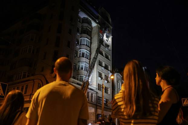 Russian drone and missile strike in Kyiv