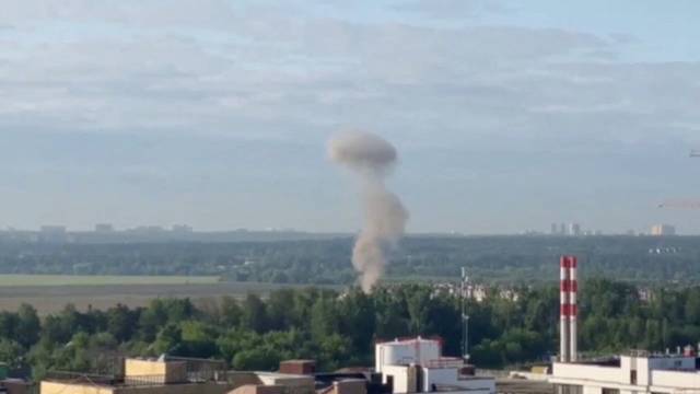 A view of an explosion in the Moscow region