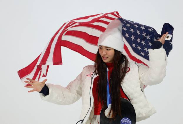 Snowboard - Women's Snowboard Halfpipe Victory Ceremony