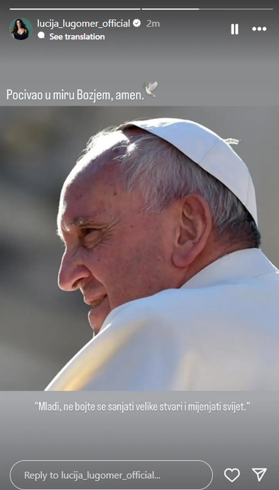 Domaće zvijezde opraštaju se od pape Franje: Nedostajat ćeš u ovom grubom svijetu danas