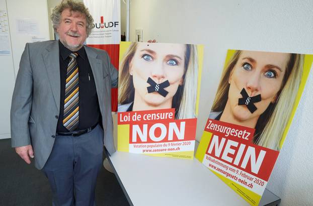 Frueh member of EDU party poses in Muensingen