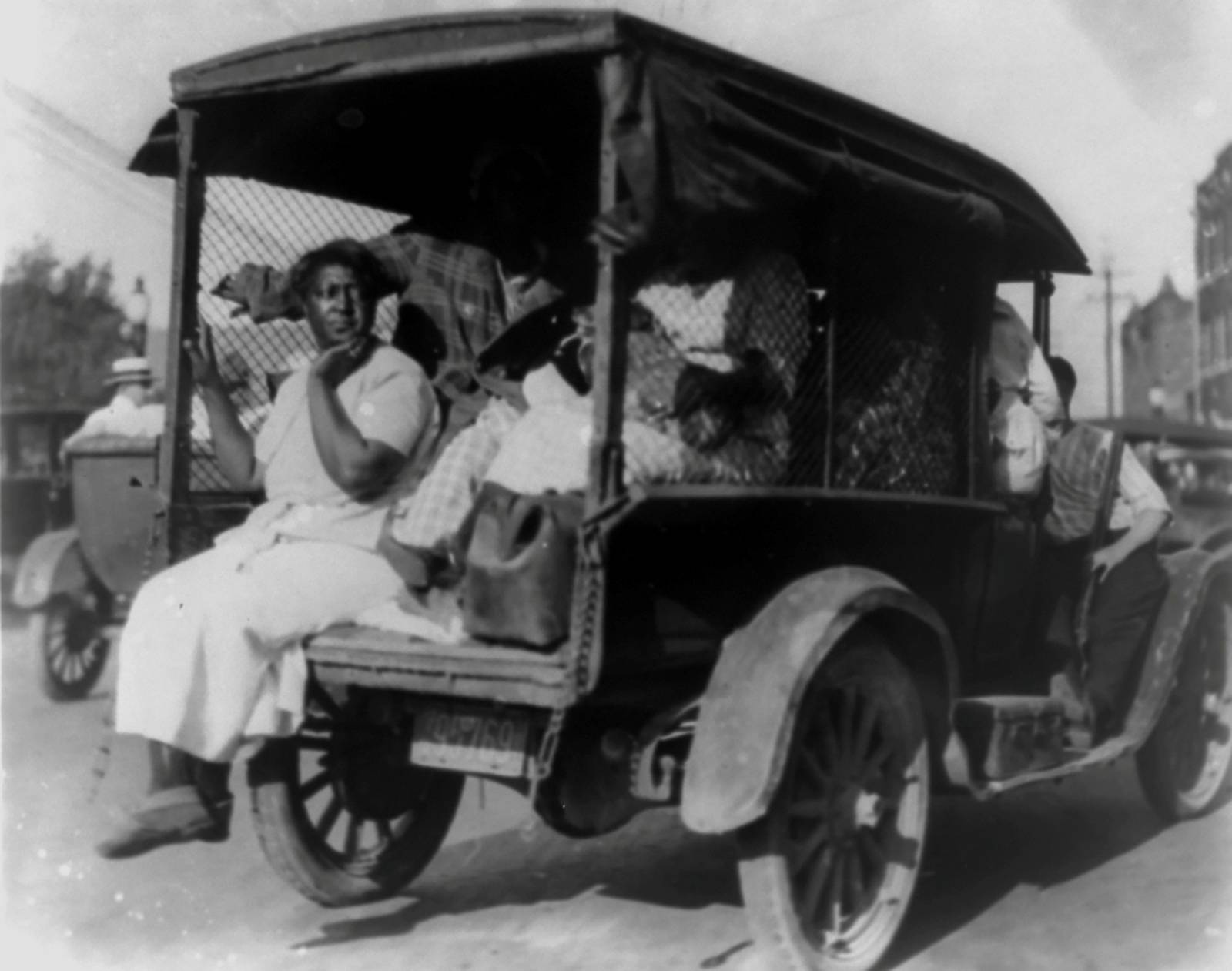 A truck carries African Americans during the 1921 race massacre in Tulsa