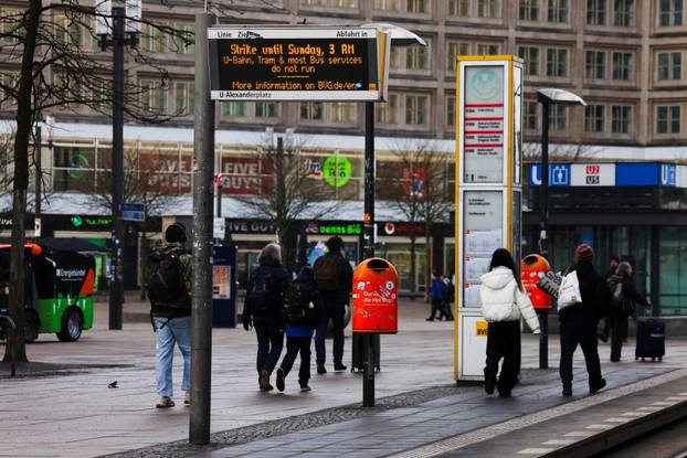 Trade union Verdi calls for a nationwide warning strike for higher wages and better working conditions, in Berlin