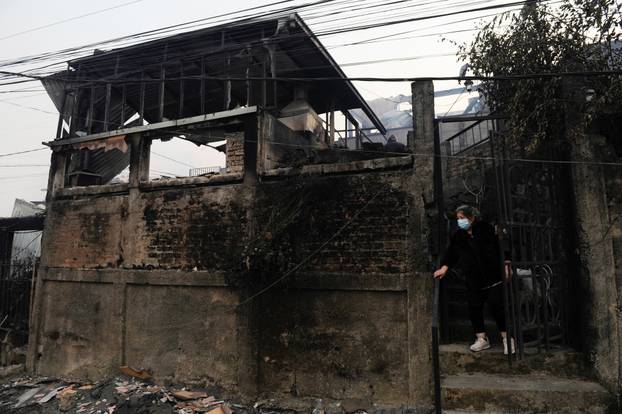 Wildfire burns in Chile