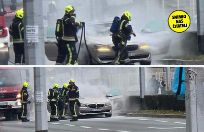 DRAMA U ZAGREBU Luksuzni BMW gorio usred Heinzelove!