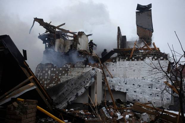 Aftermath of Russian drone and missile attack in Kyiv