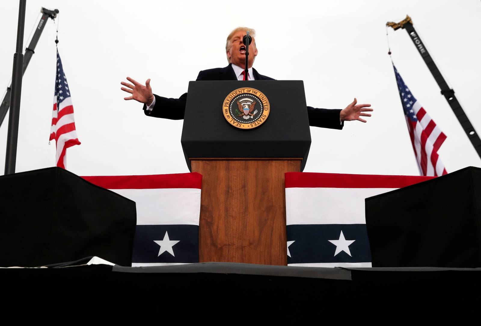 U.S. President Donald Trump holds a campaign event in Martinsburg, Pennsylvania