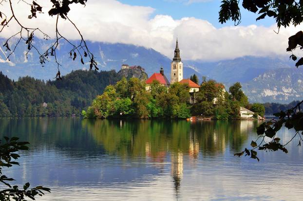 Magic view of church in Bled lake