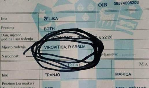 U rodnom listu joj napisali da je rođena u Virovitici u Srbiji