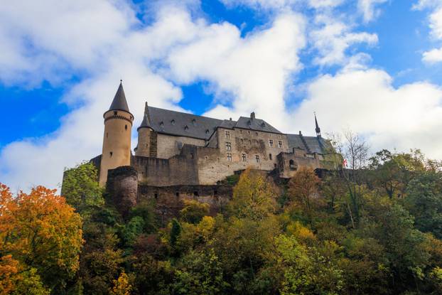 View of Vianden castle in Luxembourg