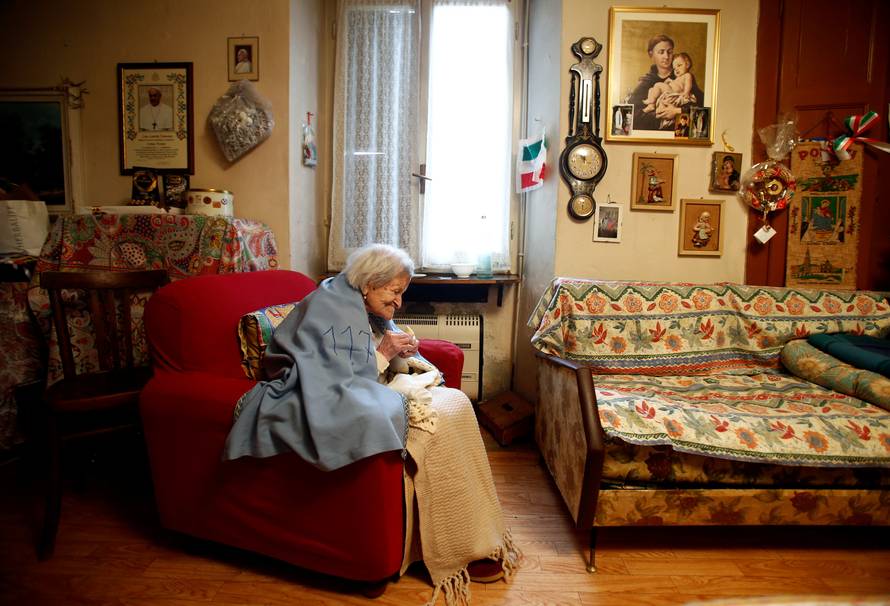 Emma Morano, thought to be the world's oldest person and the last to be born in the 1800s, is seen during her 117th birthday in her house in Verbania