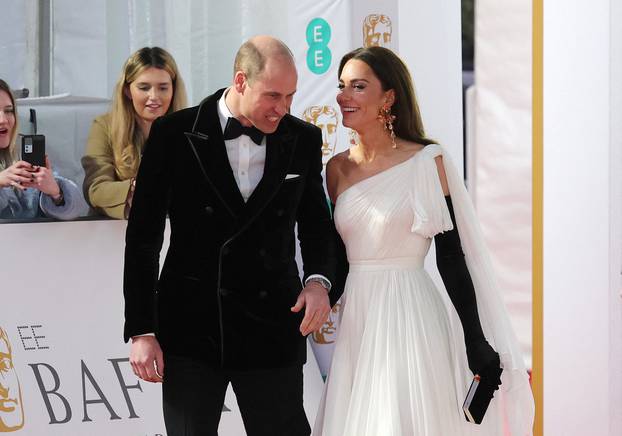 Britain's Prince William and Catherine, Princess of Wales, attend 2023 BAFTA Film Awards in London