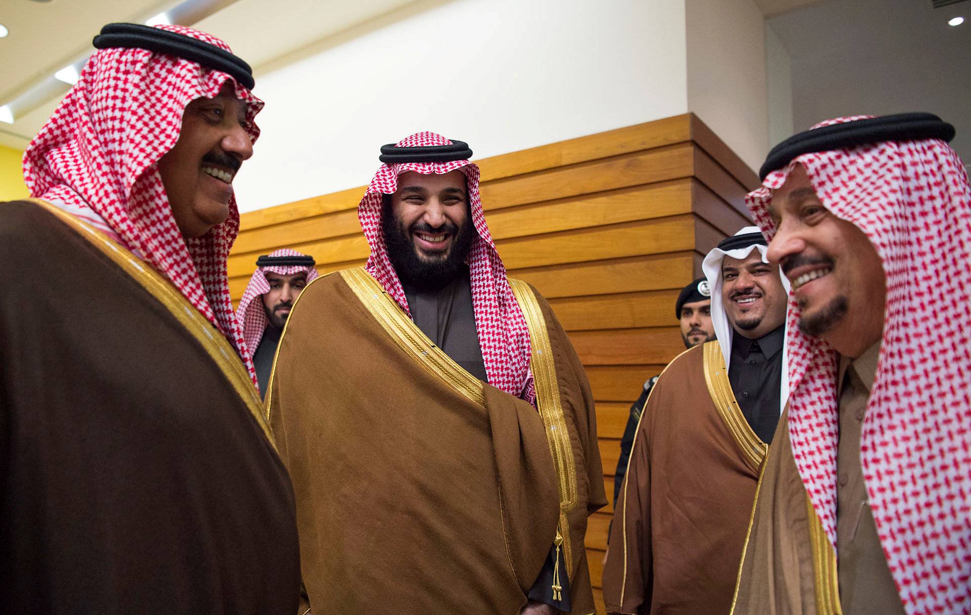 FILE PHOTO: Saudi Arabia's Crown Prince Mohammed Bin Salman and Saudi Prince Miteb bin Abdullah take part in the Annual Horse Race ceremony, in Riyadh