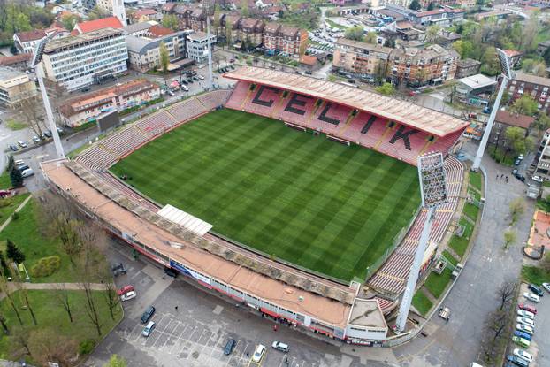 Pogled iz zraka na stadion Bilino Polje u Zenici
