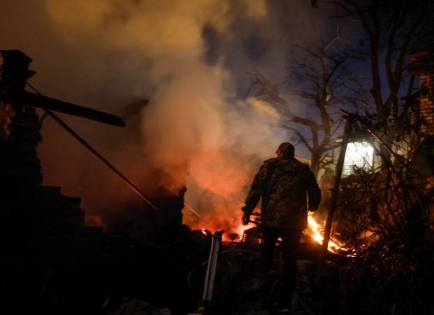 Russian drone and missile strike in Kyiv