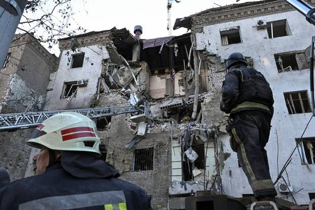 Aftermath of a Russian air strike in Zaporizhzhia