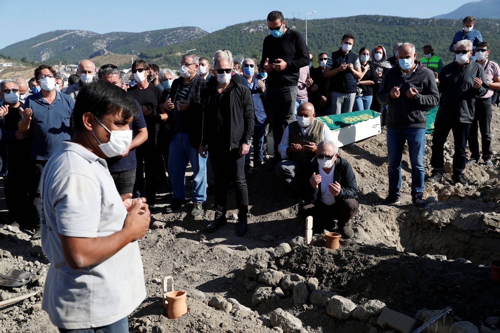 Funeral ceremony for earthquake victims in Izmir