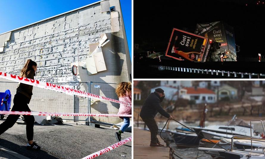 Vjetar poharao Hrvatsku: Lete fasade, stabla, kaos u prometu