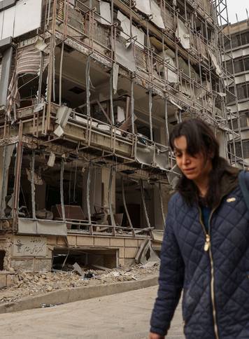 Aftermath of an Israeli and the U.S. strike on Gandhi Hotel Hospital, in Tehran