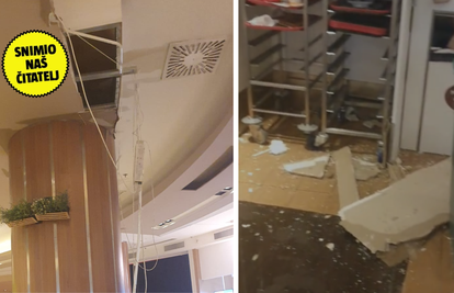 VIDEO Urušio se komad stropa u Arena Centru: 'Ljudi su sjedili za stolom. Prokišnjava, struja visi'