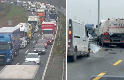 VIDEO Nema kraja gužvama u Zagrebu.  Sudarili se kamion i auto na obilaznici, kolona 3 km